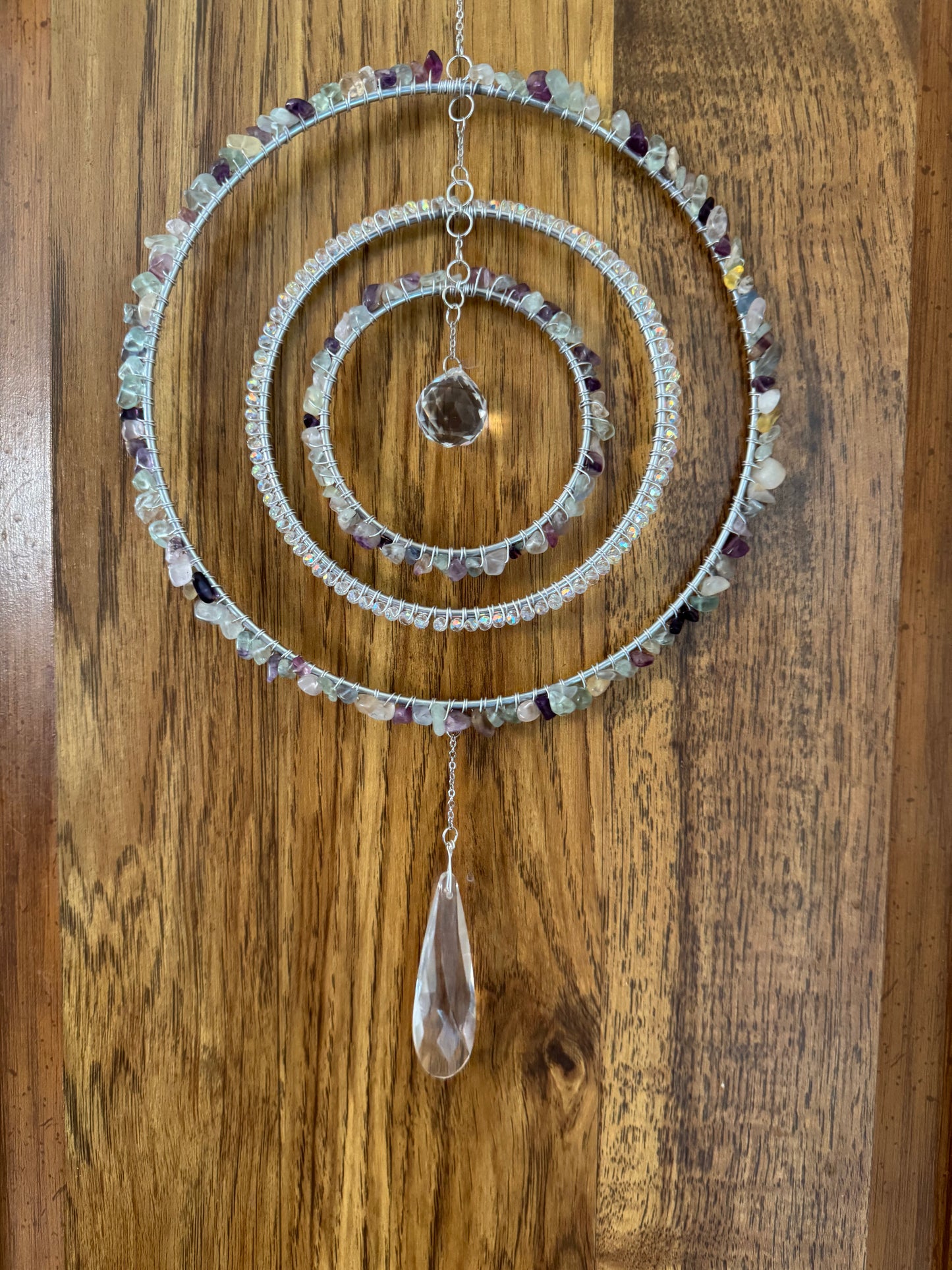 48. Flourite Triple Halo Suncatcher