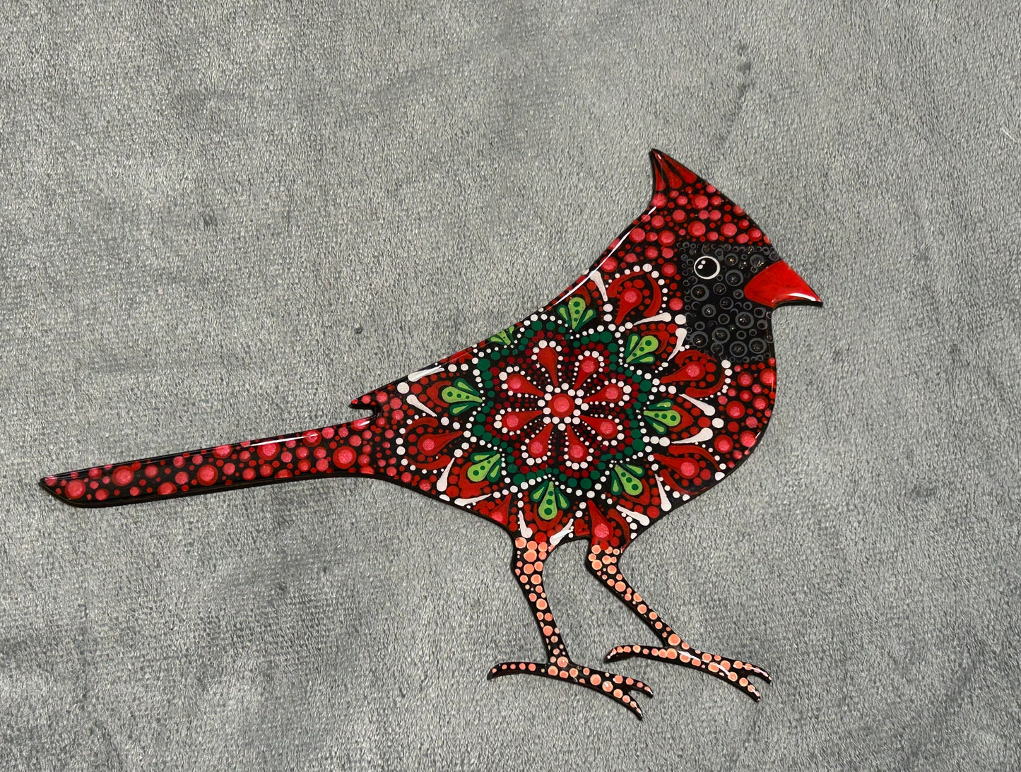 Cardinal mandala (8”)