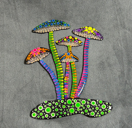 Mushroom mandala 8” (UV reactive)