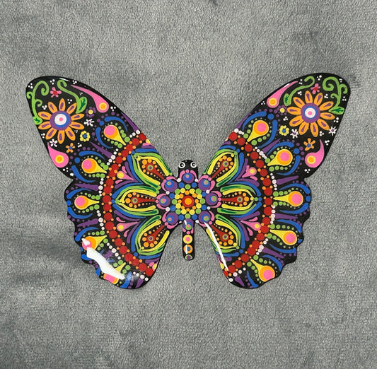 Rainbow butterfly mandala (8”)