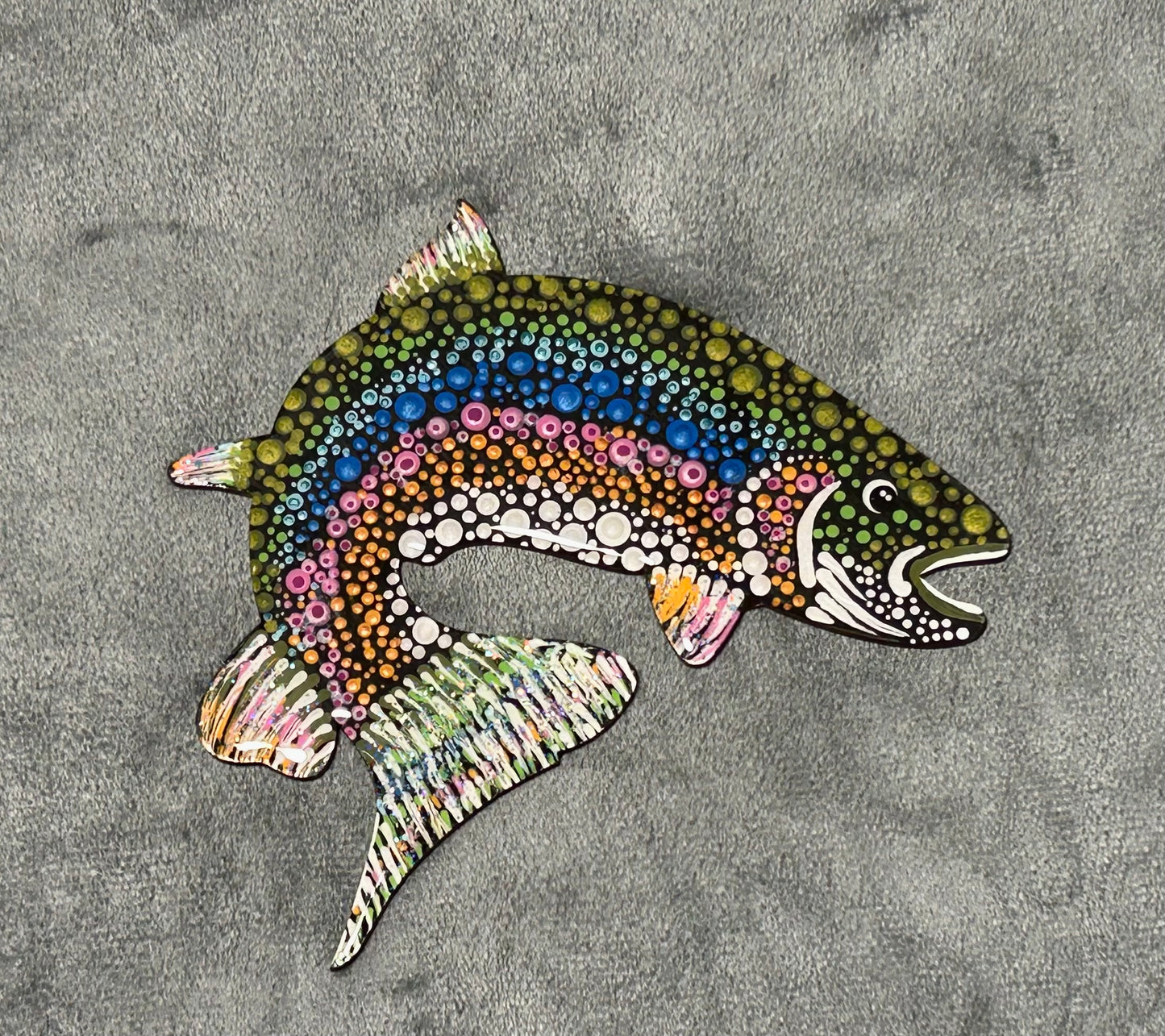 Rainbow trout mandala (6”)