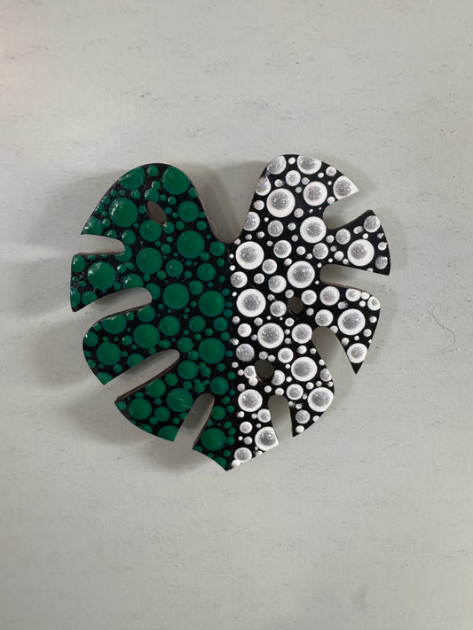 29. Hand painted Monstera leaf magnet