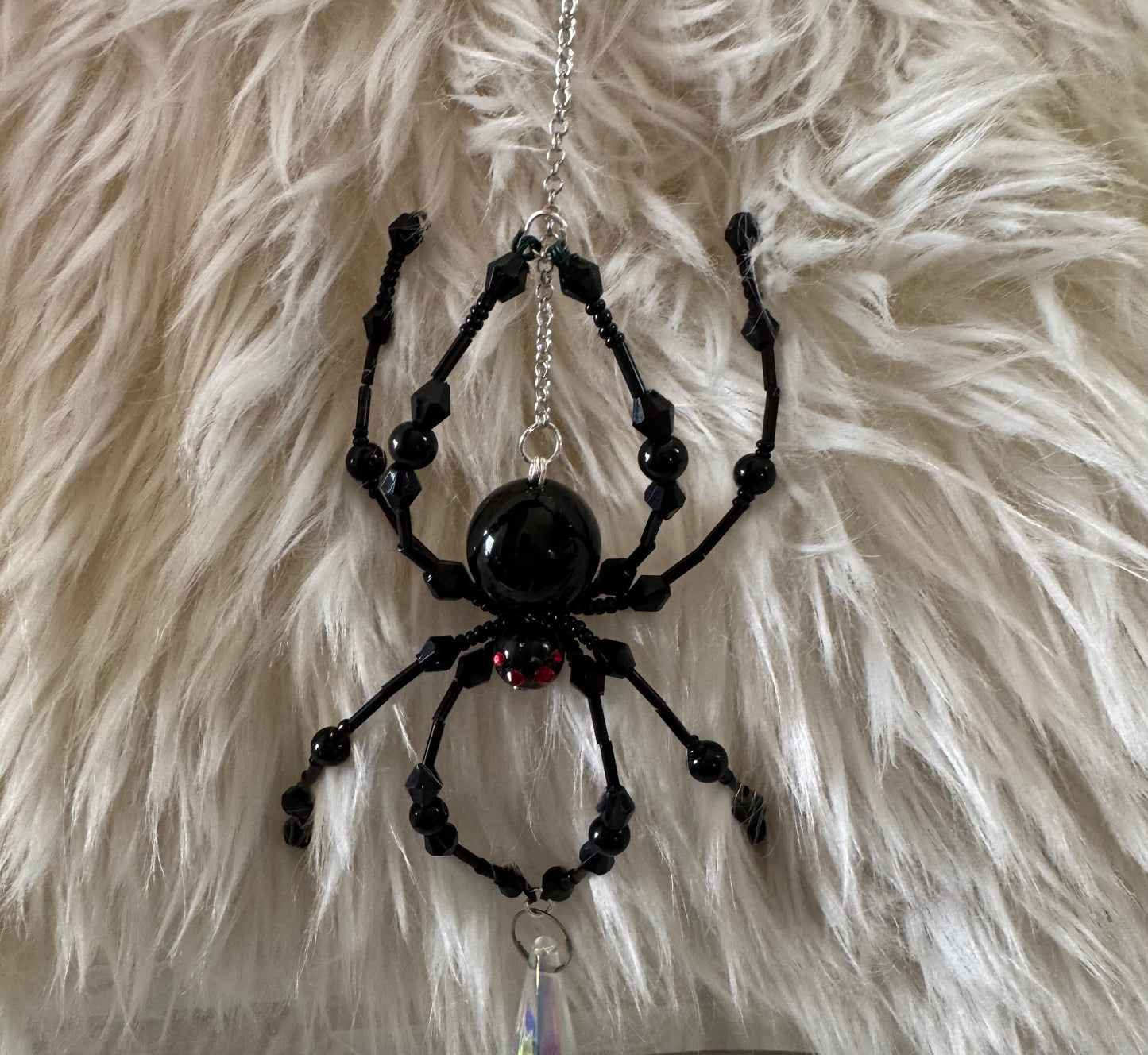 Wire beaded Spider Suncatcher