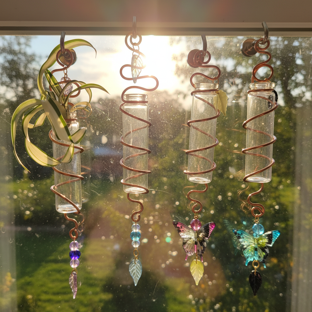 Copper propagation jar Suncatcher