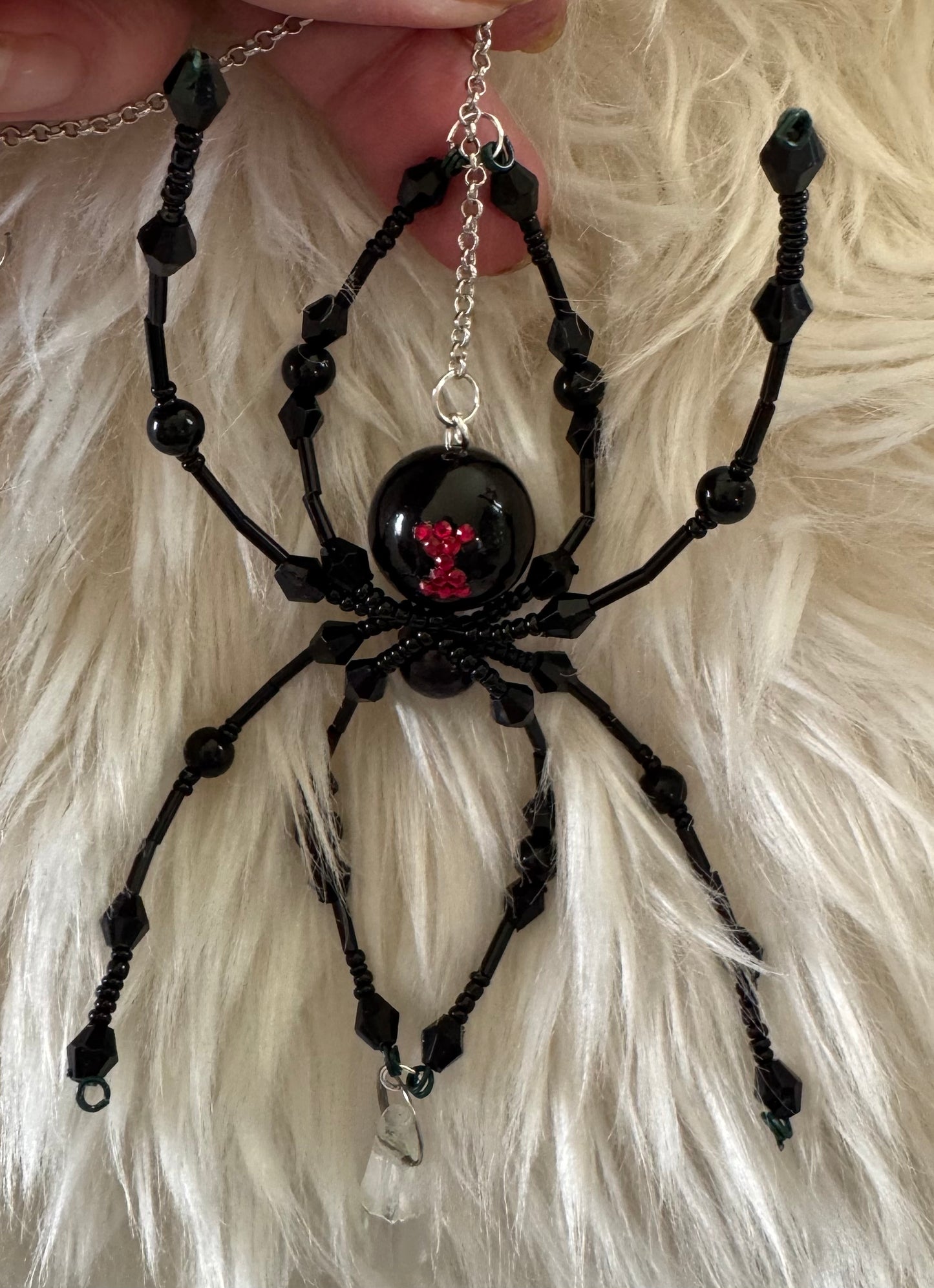 Wire beaded Spider Suncatcher