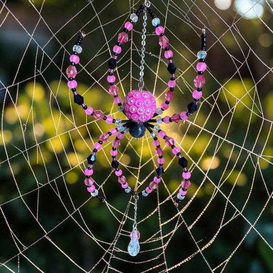 Pink/Black Spider Suncatcher
