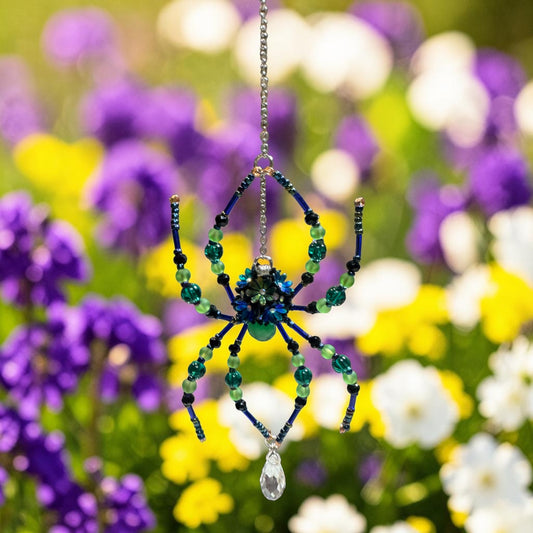 Black/Blue/Green Spider Suncatcher